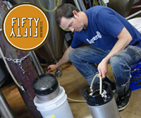Gene Curtain, Fifty Fifty Brewing preparing yeast