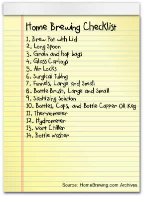 Becoming a Home Brewer: A Home Brewing Checklist