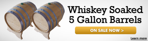 Whiskey soaked homebrew barrels.