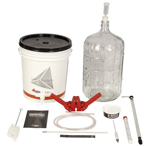 Gold Beer Equipment Kit with 6 Gallon Glass Carboy