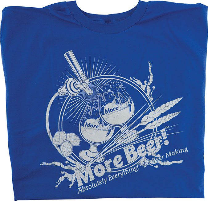 T-Shirt - Blue MoreBeer! Draft Faucet - XL