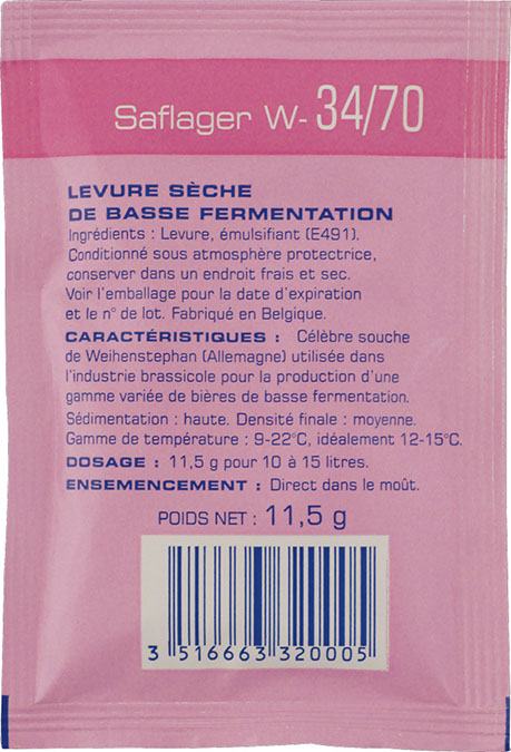 Yeast (Dry) - Saflager W-34/70 (11.5 g)