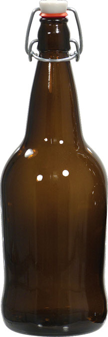 EZ Cap Bottles - 32 oz Amber Swing Top (Qty 12)