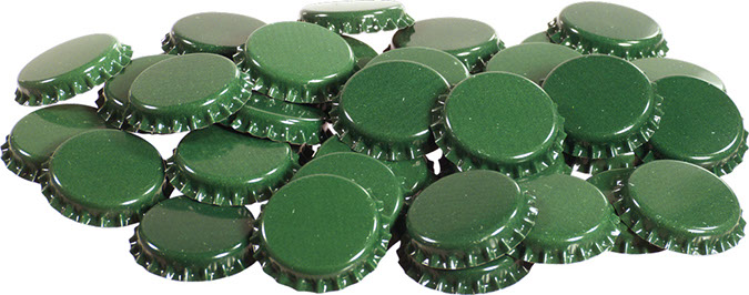 Green Bottle Caps (50)