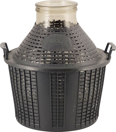 Glass Demijohn - 4 G (15 L) - Wide Mouth With Plastic Basket