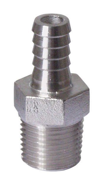 Stainless - 1/2 in. MPT x 3/8 in. Barb