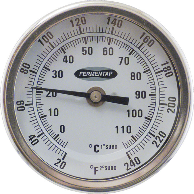 Fermentap Bi-Metal Dial Thermometer (3 in Face x 6 in Probe)
