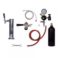 Draft Beer Tower Commercial Keg Kit - 1 Faucet - 20oz CO2 Cylinder 