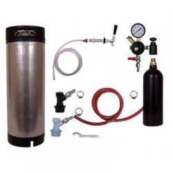 Draft Beer Refrigerator Keg Kit with 20oz CO2 Tank - BALL LOCK - Complete Kit