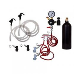 Draft Beer Homebrew Keg Kit with 20oz CO2 Tank - Double Tap - Ball Lock
